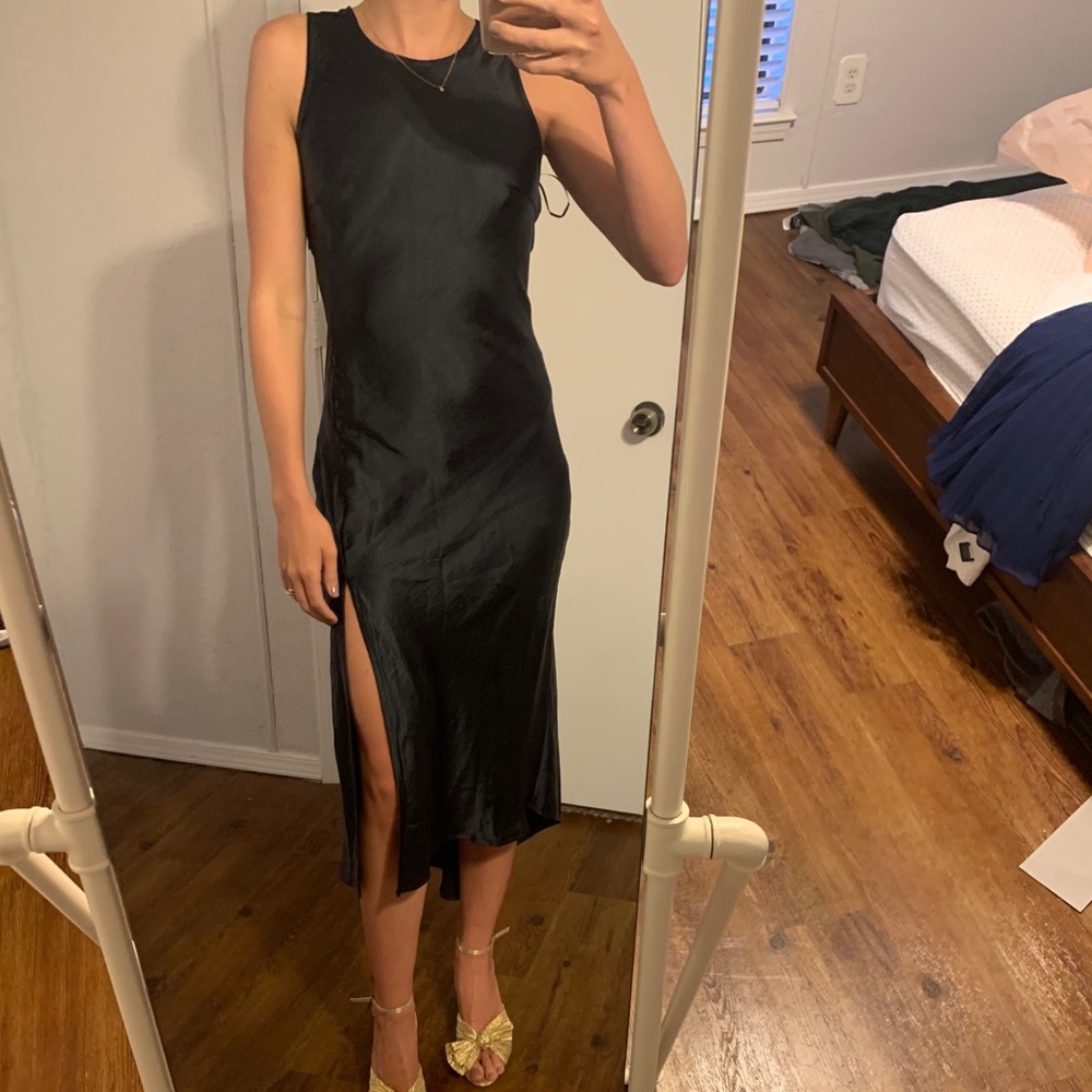 Hepburn Midi Length Dress - Navy